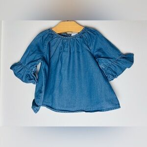 Old Navy Denim Blue Baby Ruffle Sleeve Top/Dress